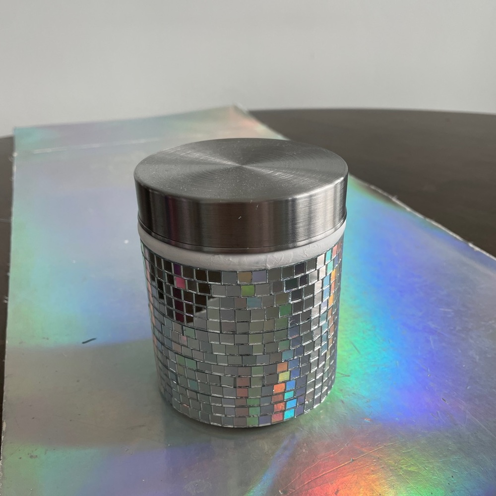 🪩Hand Made Mirror Disco Stash Jar Container Candle Holder✨🪩